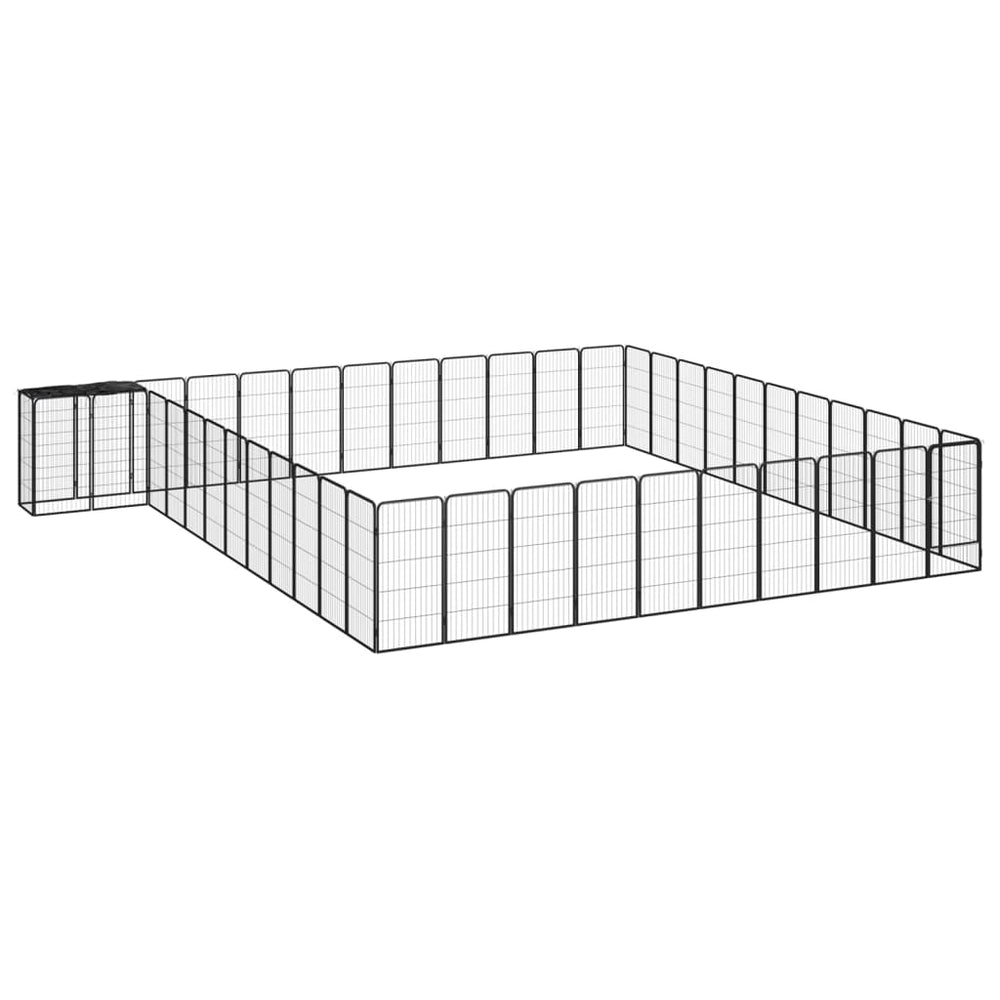 vidaXL 46-piece Dog Playpen Black 50x100cm Powder-Coated Steel