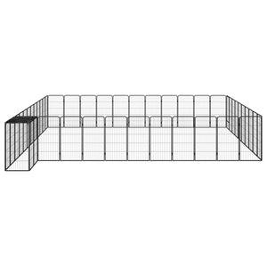 vidaXL 46-piece Dog Playpen Black 50x100cm Powder-Coated Steel