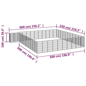 vidaXL 46-piece Dog Playpen Black 50x100cm Powder-Coated Steel