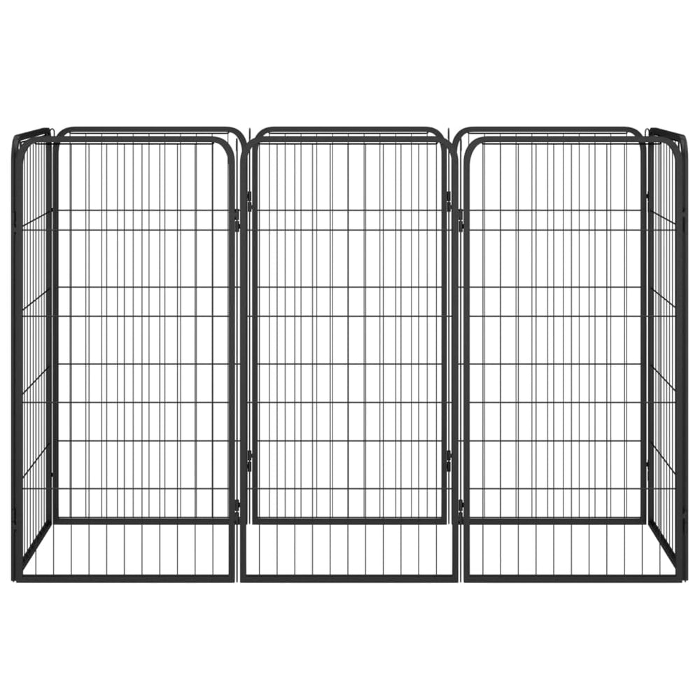vidaXL 8-Panel Dog Playpen Black 50x100 cm Powder-Coated Steel