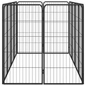 vidaXL 12-Piece Dog Playpen Black 50x100cm Powder-Coated Steel