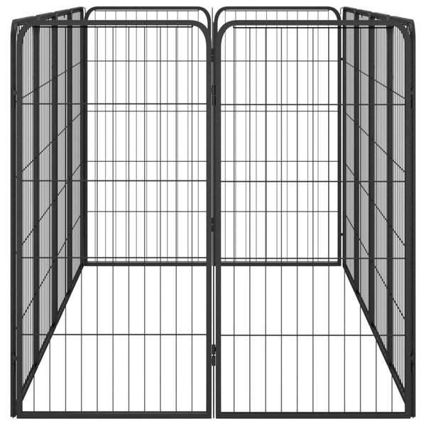 vidaXL 12-Piece Dog Playpen Black 50x100cm Powder-Coated Steel
