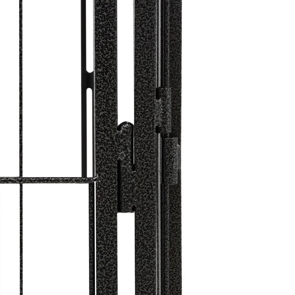 vidaXL 12-Piece Dog Playpen Black 50x100cm Powder-Coated Steel