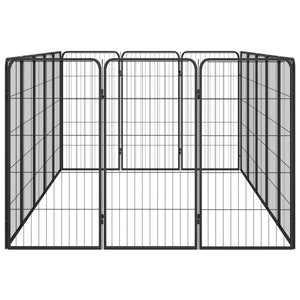 vidaXL 16-pc. Dog Playpen Black 50x100cm Powder-Coated Steel
