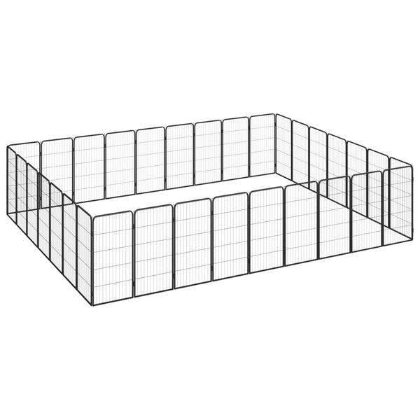 vidaXL 32-piece Dog Playpen Black 50x100cm Powder-Coated Steel