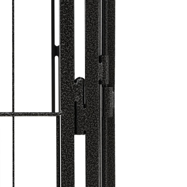 vidaXL 32-piece Dog Playpen Black 50x100cm Powder-Coated Steel