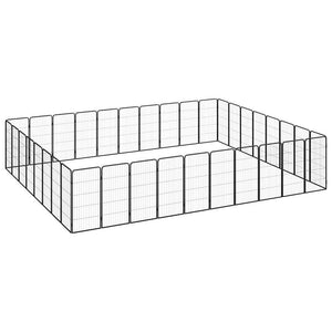 vidaXL 36-piece Dog Playpen Black 50x100cm Powder-Coated Steel