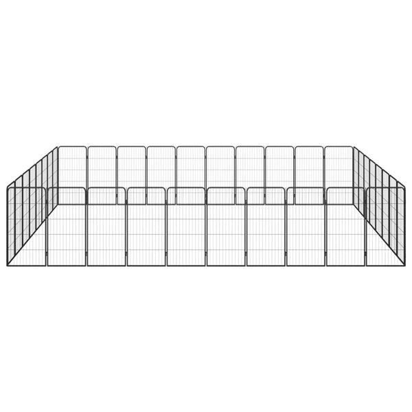 vidaXL 36-piece Dog Playpen Black 50x100cm Powder-Coated Steel