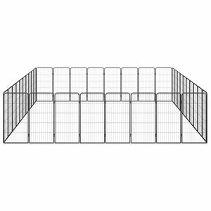 vidaXL 36-piece Dog Playpen Black 50x100cm Powder-Coated Steel