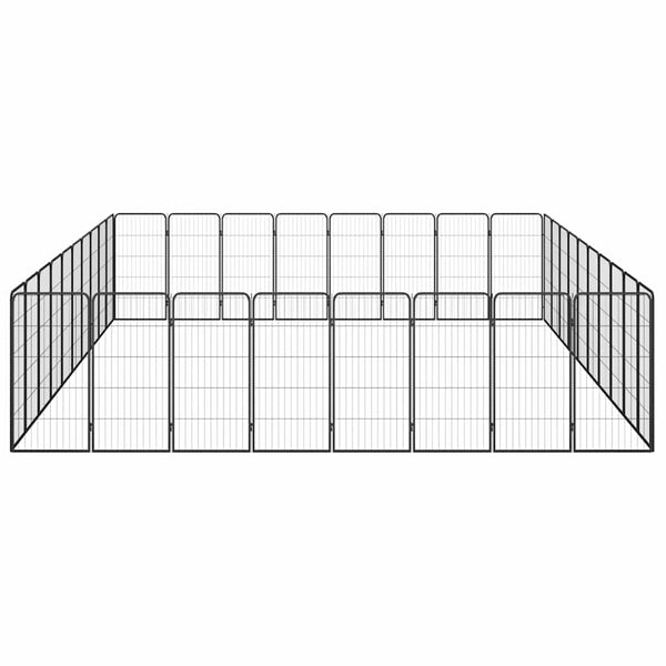 vidaXL 36-piece Dog Playpen Black 50x100cm Powder-Coated Steel