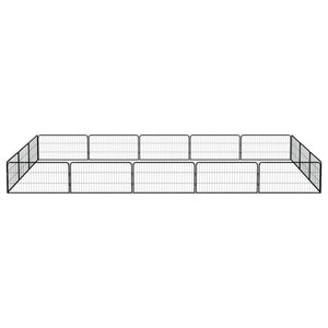 vidaXL 16-piece Dog Playpen Black 100x50 cm Powder-Coated Steel