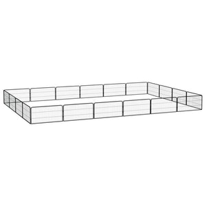 vidaXL 20-pc. Dog Playpen Black 100x50cm Powder-Coated Steel