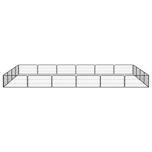 vidaXL 20-pc. Dog Playpen Black 100x50cm Powder-Coated Steel