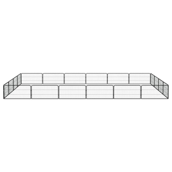 vidaXL 20-pc. Dog Playpen Black 100x50cm Powder-Coated Steel