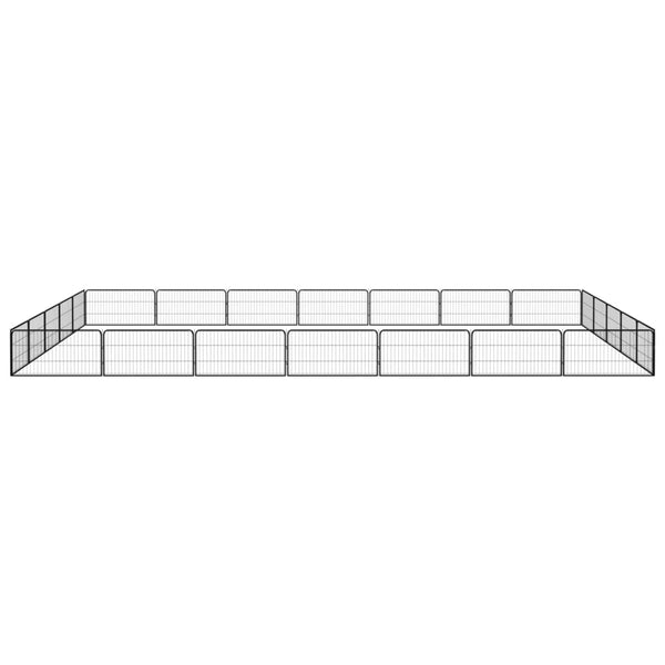 vidaXL 24-Piece Dog Playpen Black 100x50cm Powder-Coated Steel