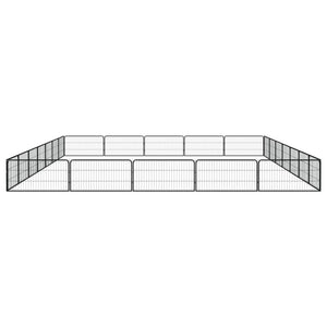vidaXL 24-Piece Dog Playpen Black 100x50cm Powder-Coated Steel
