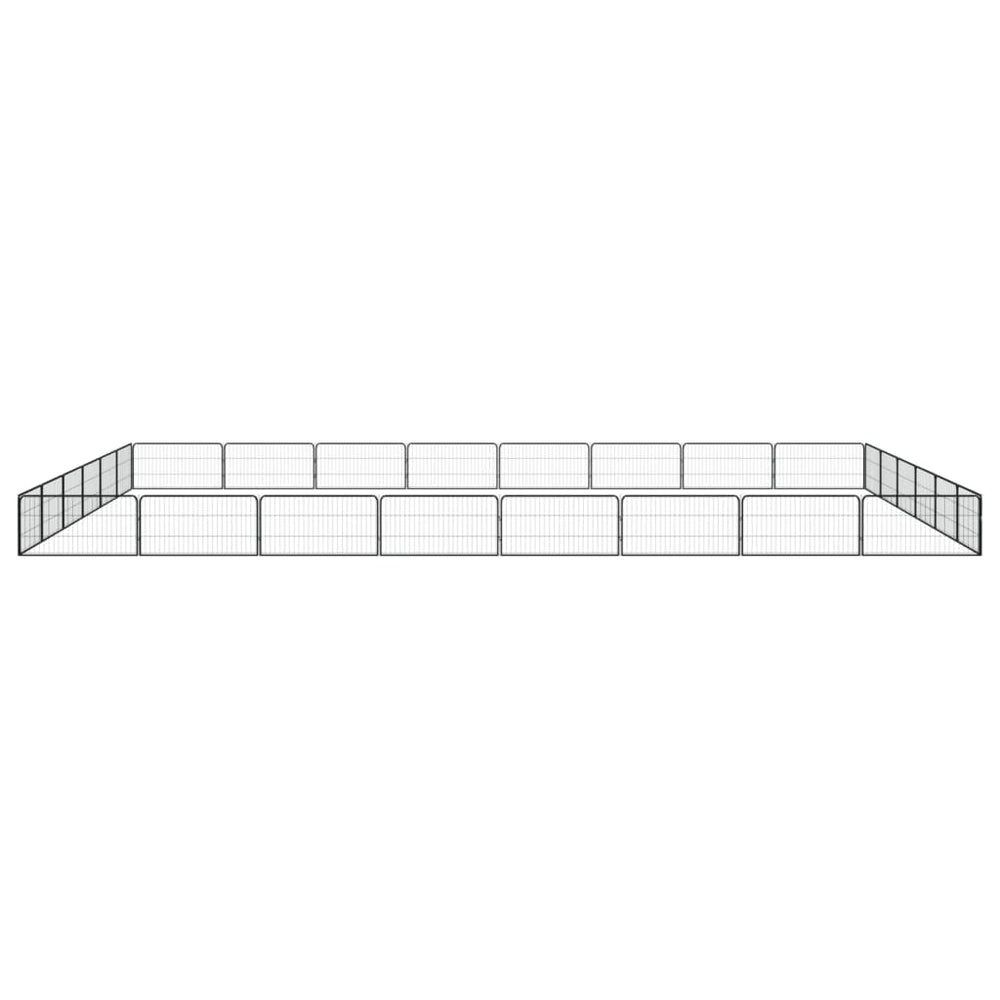 vidaXL 28-piece Dog Playpen Black 100x50cm Powder-Coated Steel