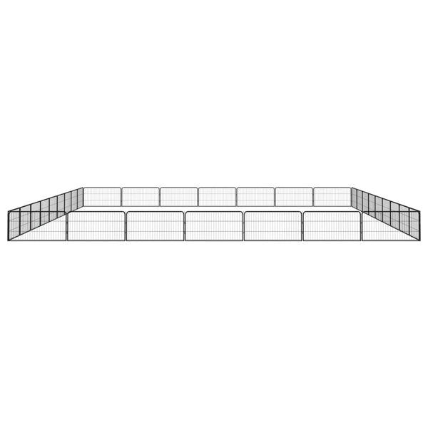 vidaXL 32-piece Dog Playpen Black 100x50cm Powder-Coated Steel