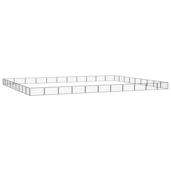 vidaXL 40-pc. Dog Playpen Black 100x50cm Powder-Coated Steel