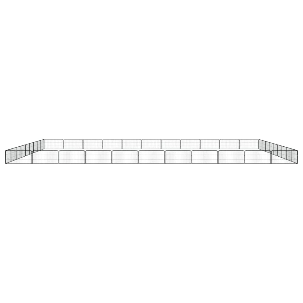vidaXL 40-pc. Dog Playpen Black 100x50cm Powder-Coated Steel