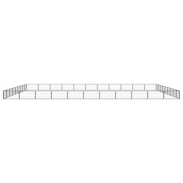 vidaXL 40-pc. Dog Playpen Black 100x50cm Powder-Coated Steel