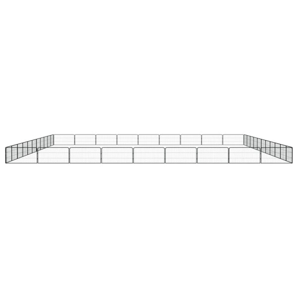 vidaXL 40-pc. Dog Playpen Black 100x50cm Powder-Coated Steel
