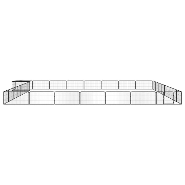 vidaXL 32-piece Dog Playpen Black 100x50cm Powder-Coated Steel