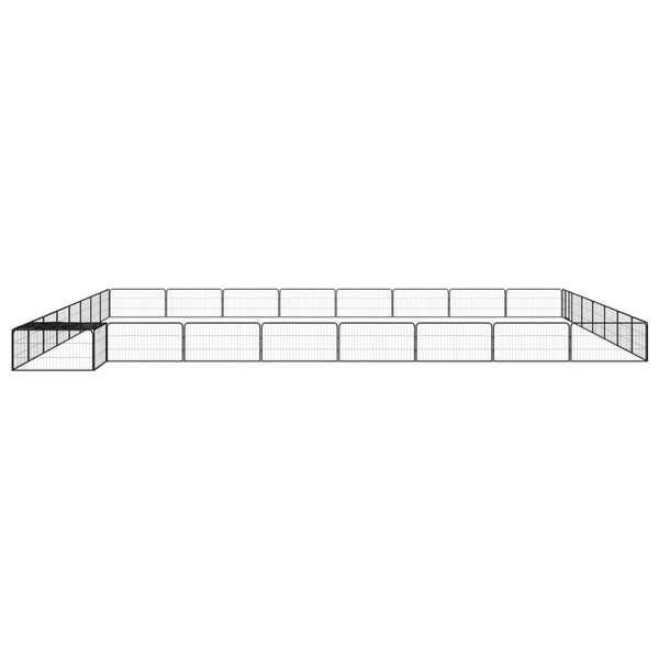 vidaXL 32-piece Dog Playpen Black 100x50cm Powder-Coated Steel