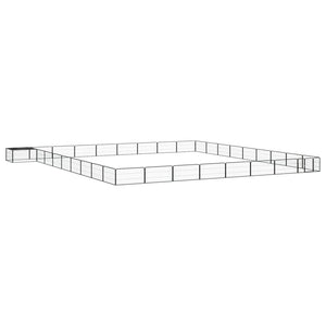 vidaXL 36-piece Dog Playpen Black 100x50cm Powder-Coated Steel