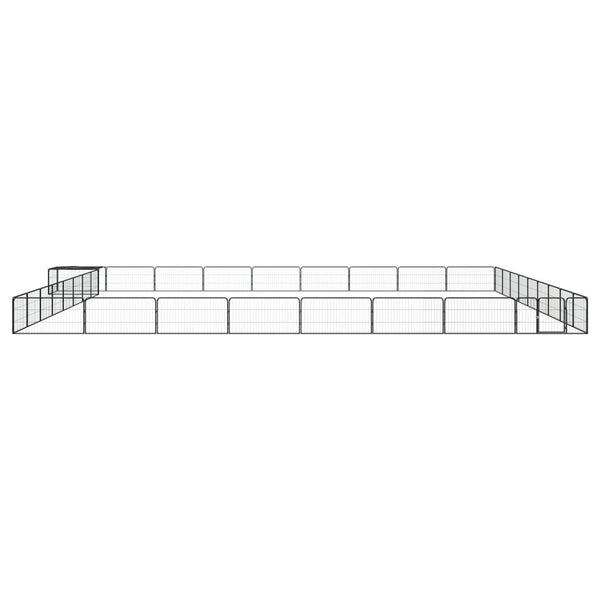 vidaXL 36-piece Dog Playpen Black 100x50cm Powder-Coated Steel