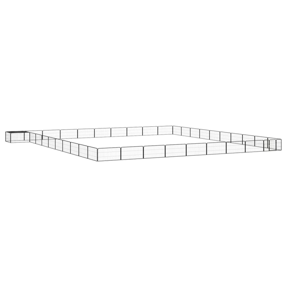 vidaXL 40-pc. Dog Playpen Black 100x50cm Powder-Coated Steel