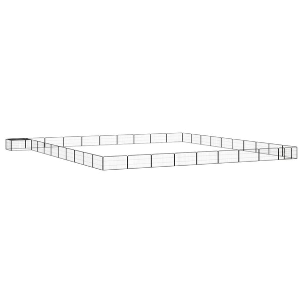 vidaXL 40-pc. Dog Playpen Black 100x50cm Powder-Coated Steel
