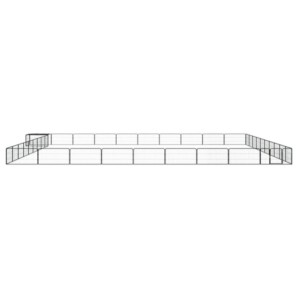 vidaXL 40-pc. Dog Playpen Black 100x50cm Powder-Coated Steel