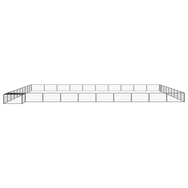 vidaXL 40-pc. Dog Playpen Black 100x50cm Powder-Coated Steel