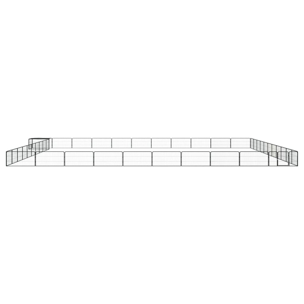 vidaXL 44-piece Dog Playpen Black 100x50cm Powder-Coated Steel