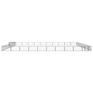 vidaXL 44-piece Dog Playpen Black 100x50cm Powder-Coated Steel