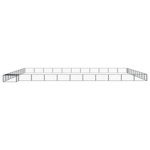 vidaXL 44-piece Dog Playpen Black 100x50cm Powder-Coated Steel