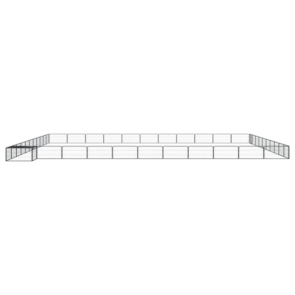 vidaXL 44-piece Dog Playpen Black 100x50cm Powder-Coated Steel