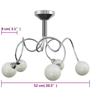vidaXL Ceiling Lamp with Round Glass Shades for 5 G9 LED Bulbs