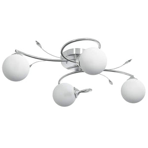 vidaXL Ceiling Lamp with Round Glass Shades for 4 G9 LED Bulbs