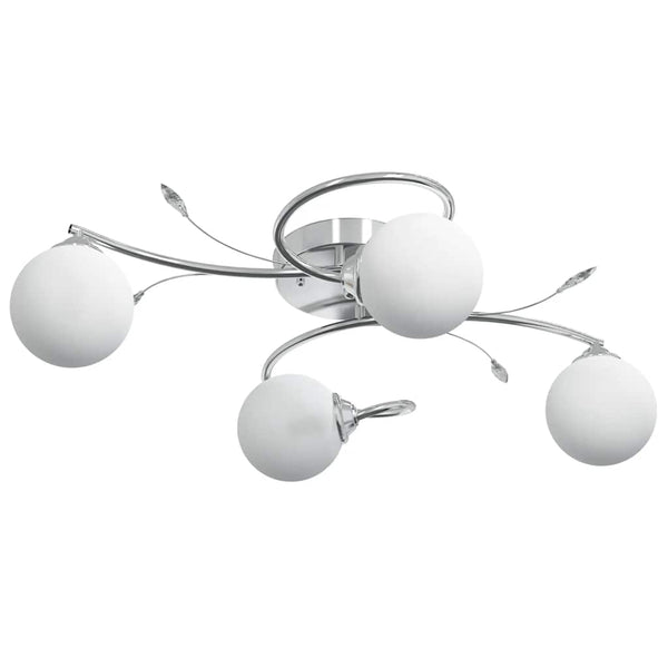 vidaXL Ceiling Lamp with Round Glass Shades for 4 G9 LED Bulbs