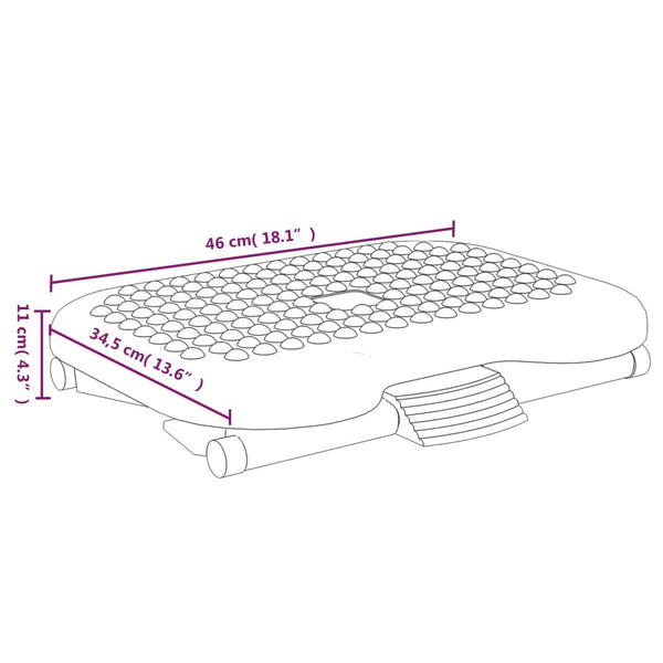 Fußstütze Schwarz, Ergonomisch & Verstellbar