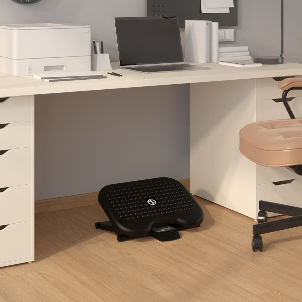 Fußstütze Schwarz, Ergonomisch & Verstellbar