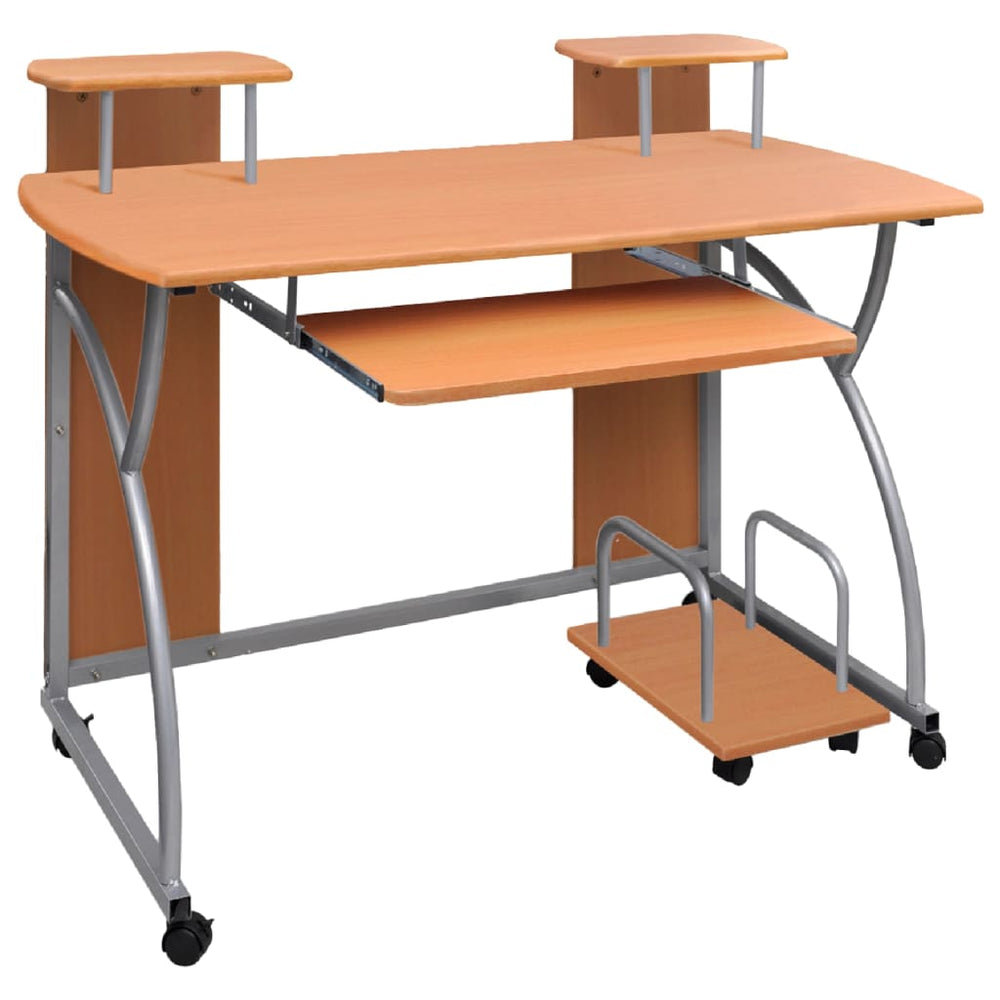 vidaXL Computer Desk Brown 110x52x88.5 cm Engineered Wood