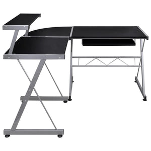 vidaXL Corner Computer Desk Black 132x112x99 cm Engineered Wood