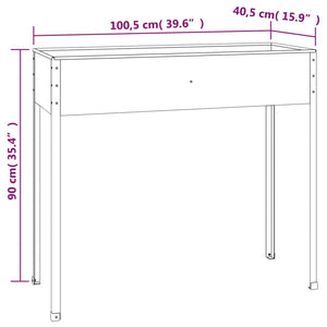 vidaXL Planter Anthracite 100.5x40.5x90 cm Galvanised Steel