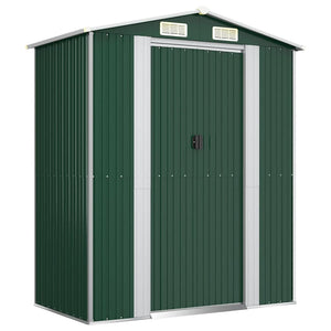 vidaXL Garden Shed Green 192x108x223 cm Galvanized Steel