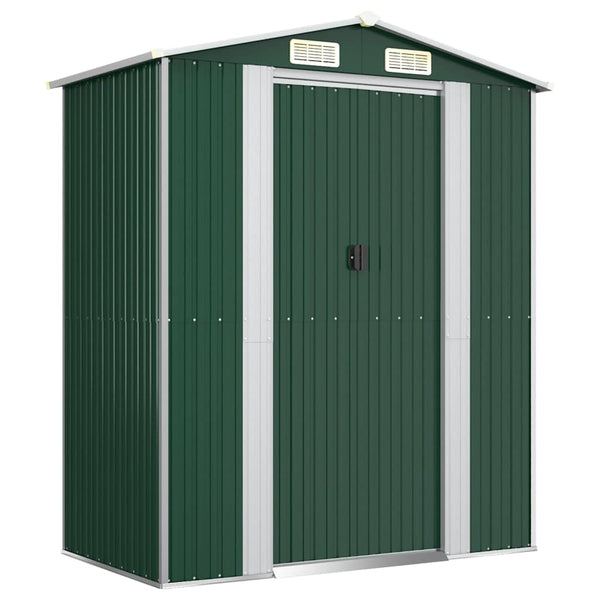 vidaXL Garden Shed Green 192x108x223 cm Galvanized Steel