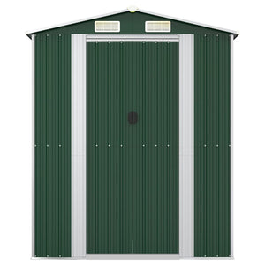vidaXL Garden Shed Green 192x108x223 cm Galvanized Steel