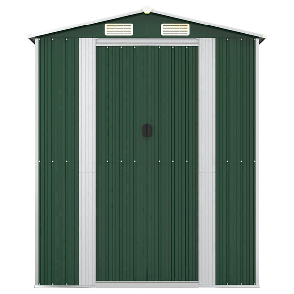 vidaXL Garden Shed Green 192x108x223 cm Galvanized Steel